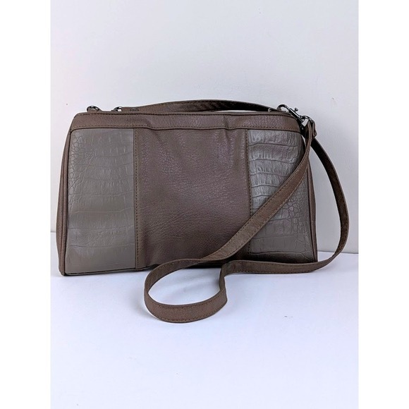 Bartoli Leather Traditions Handbags - Bartoli Leather Traditions Brown Croc Embossed Leather Crossbody Bag Vintage